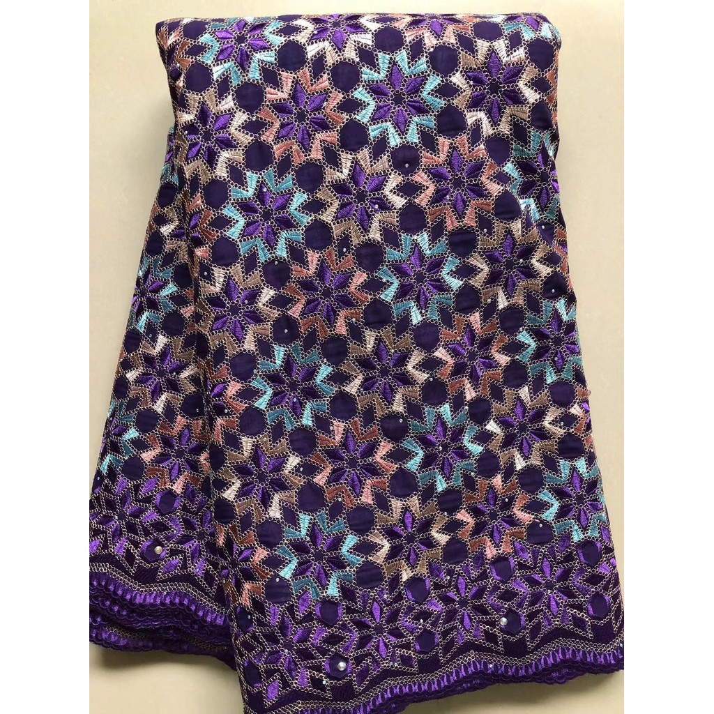 

Nigerian Dry Cotton Lace Fabric 2023 High Quality Swiss Voile In Switzerland Stones Lace Fabric For Women Evening Party Dresses