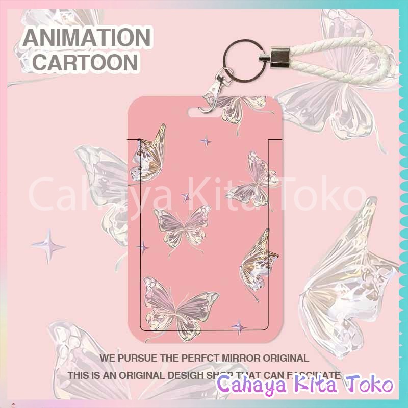 

ID CARD HOLDER/SARUNG KARTU/pesanan Hadiah Khusus/SUPPORT HARGA GROSIR/Kupu-kupu Bersinar Dengan Latar Belakang Empat Warna