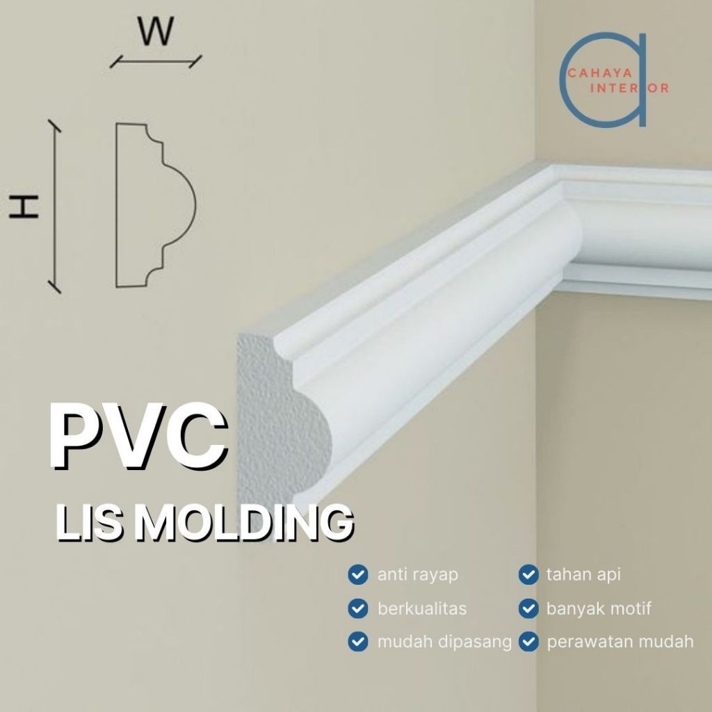 Lis Moulding PVC High Quality Estetik Mewah Cocok untuk Dinding Ruang Tamu Simpel dan Mudah Dipasang