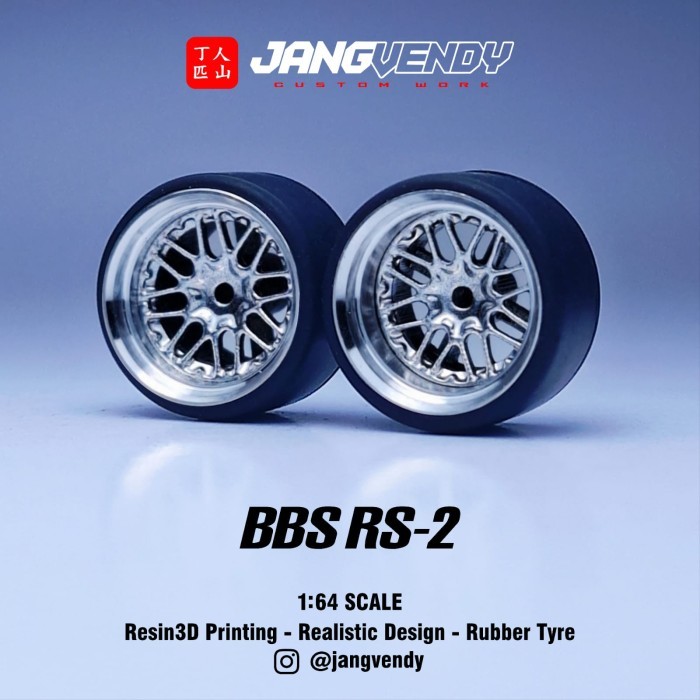 Ban Karet diecast JV Wheels model BBS RS 2 - Chrome, Exclude Axle