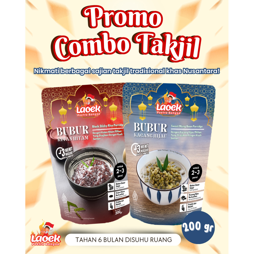 

PAKET COMBO TAKJIL | Bubur kacang hijau dan Bubur ketan hitam takjil siap saji lezat bergizi
