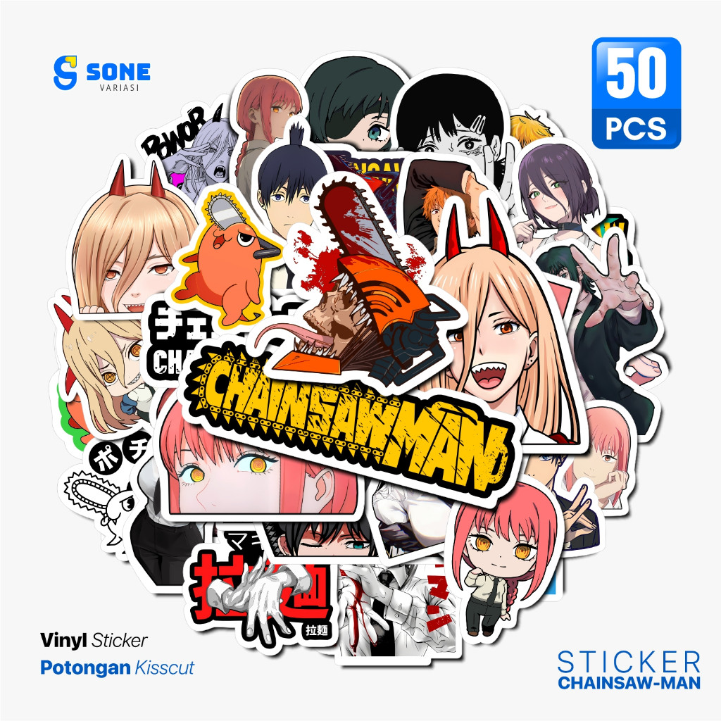 

Sticker Anime Chainsaw Man Anti Air Untuk Dekorasi Notebook Sepeda Skateboard Handphone Diy