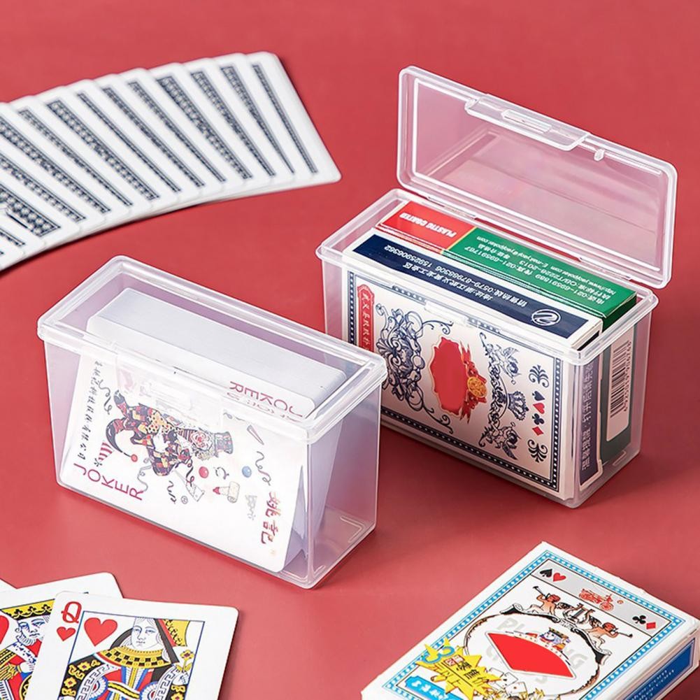 

Clear Plastic Card Storage Box, Transparent Plastic Boxes, Snaps Closed Poker Game Card Box, New, 2Pcs