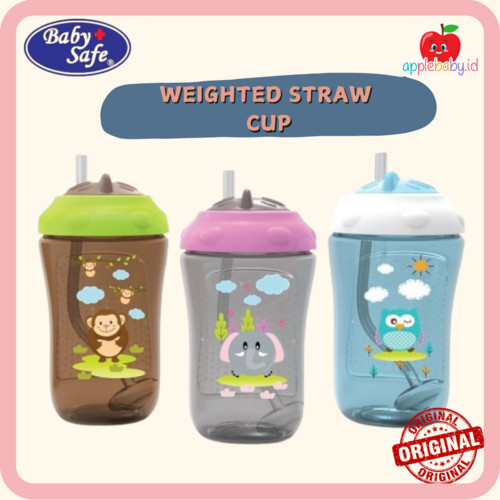 BabySafe - FS405 - Botol Minum Dengan Bandul Pemberat 300 ml | Botol Anak dengan Sedotan | Botol Min