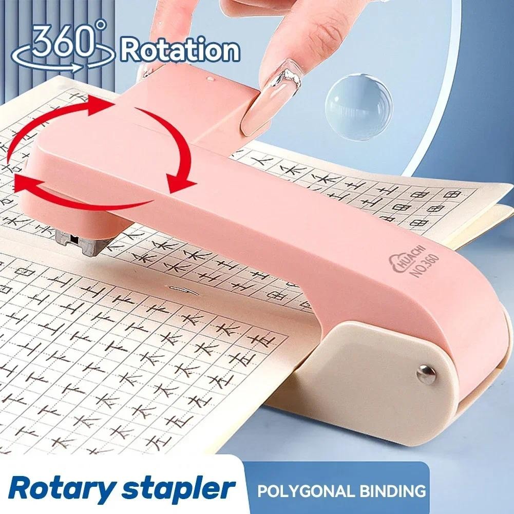 

Use 24/6 Staples Stapler 360 Degree Rotary Long Stapler Home Office Use Metal Effortless Heavy Duty Stapler Bookbinding Supplies