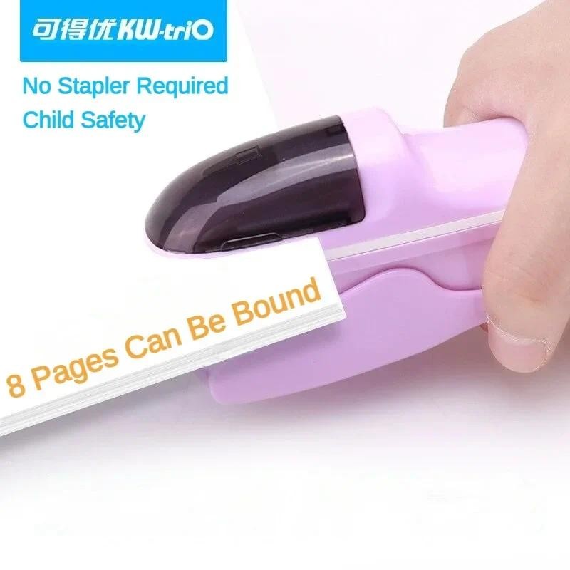 

Stapleless Stapler Mini Portable Stapler Safe Paper Stapling Without Staples Bookbinding School Office Supplies Stationery