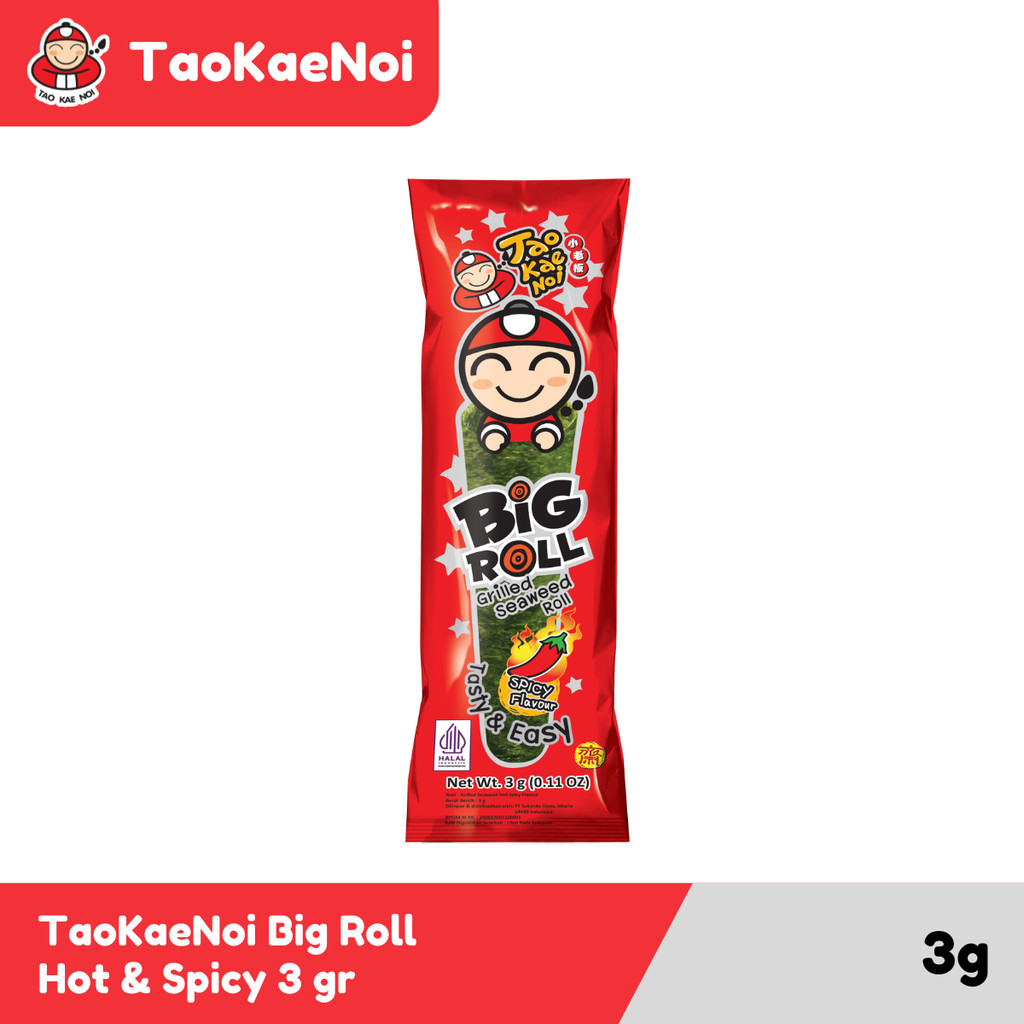 

TaoKaeNoi Rumput Laut Big Roll Seaweed Hot & Spicy 3 gr