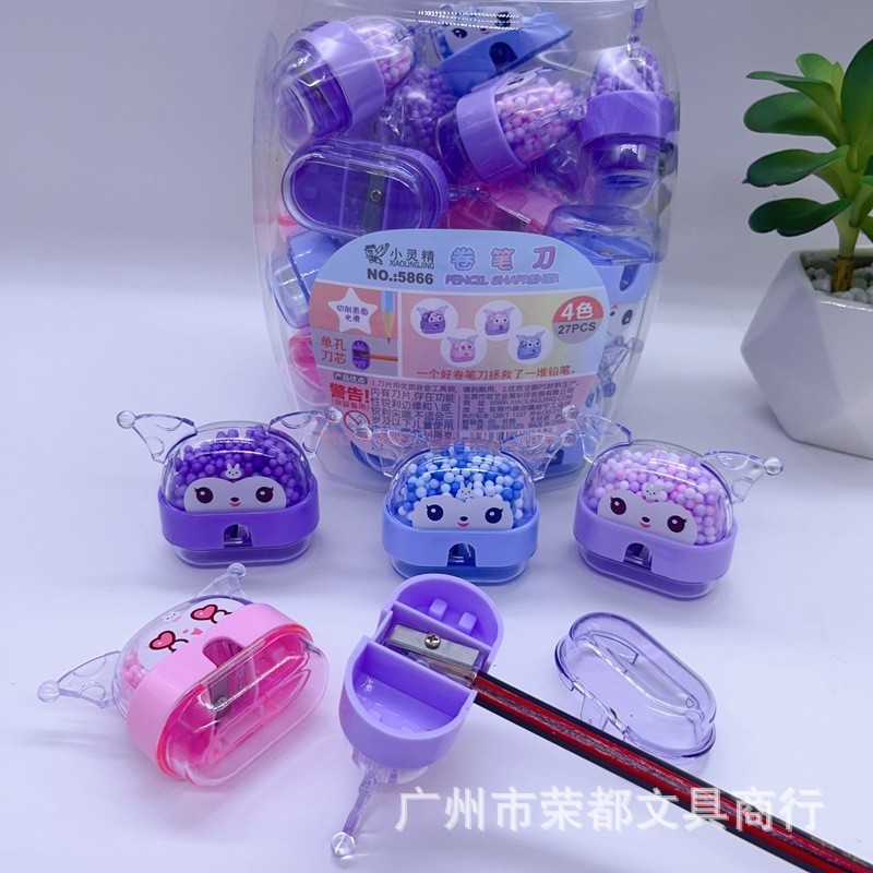 

27/Barrel Sanrio Cartoon Single Hole Pencil Sharpener Children Fun Foam Ball Pencil-Sharpener Students Creative Pencil Sharpener