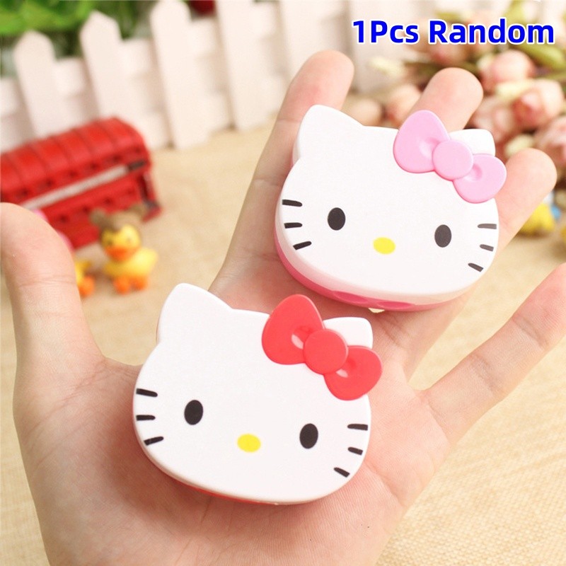 

1Pcs Sanrio Hello Kitty Pencil Sharpener Double Hole Kawaii Bow Tie Shape Tool Students School Supplies Pencil Sharpening