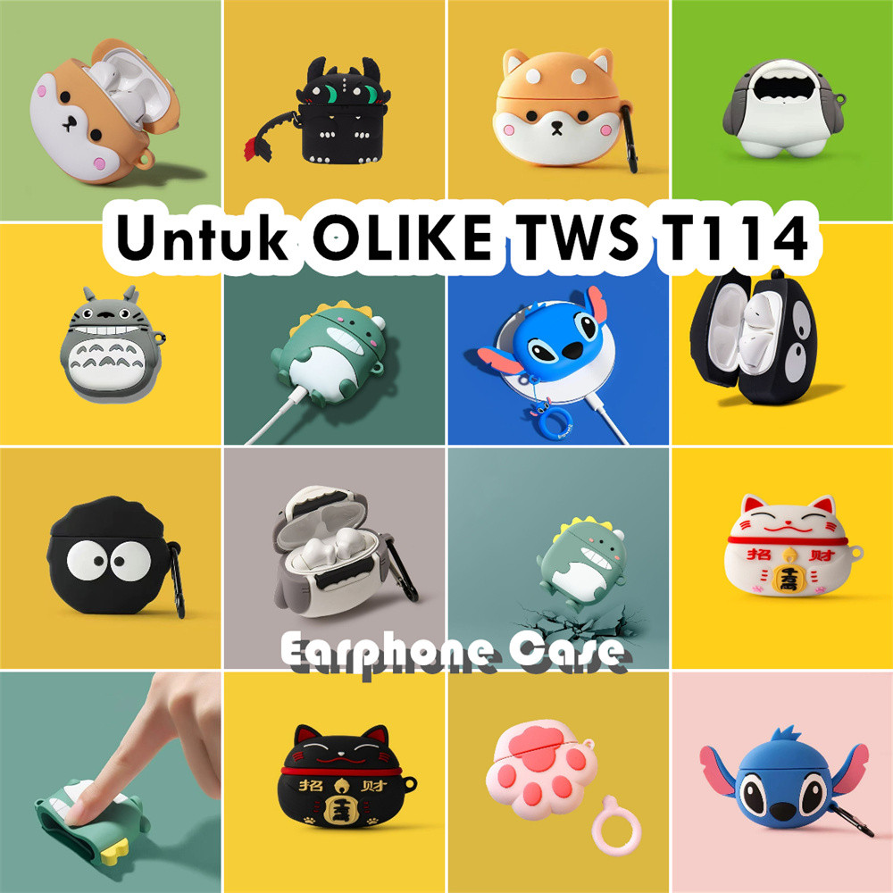 Parity Untuk OLIKE TWS T114 Case Trendi Kartun Soft Silicone Earphone Case NO.2