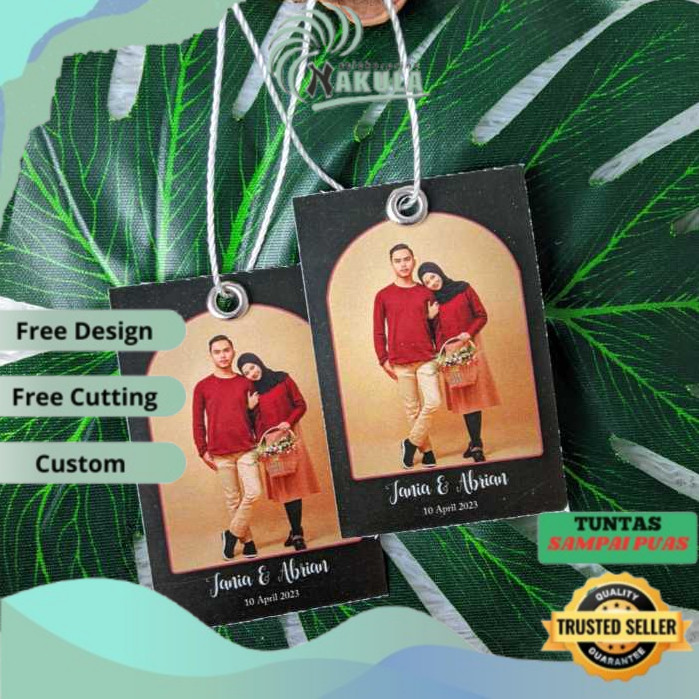 

NKL Print Hangtag Wedding Souvenir Hang Tag Label Custom Pernikahan Ucapan Nikah Free Desain