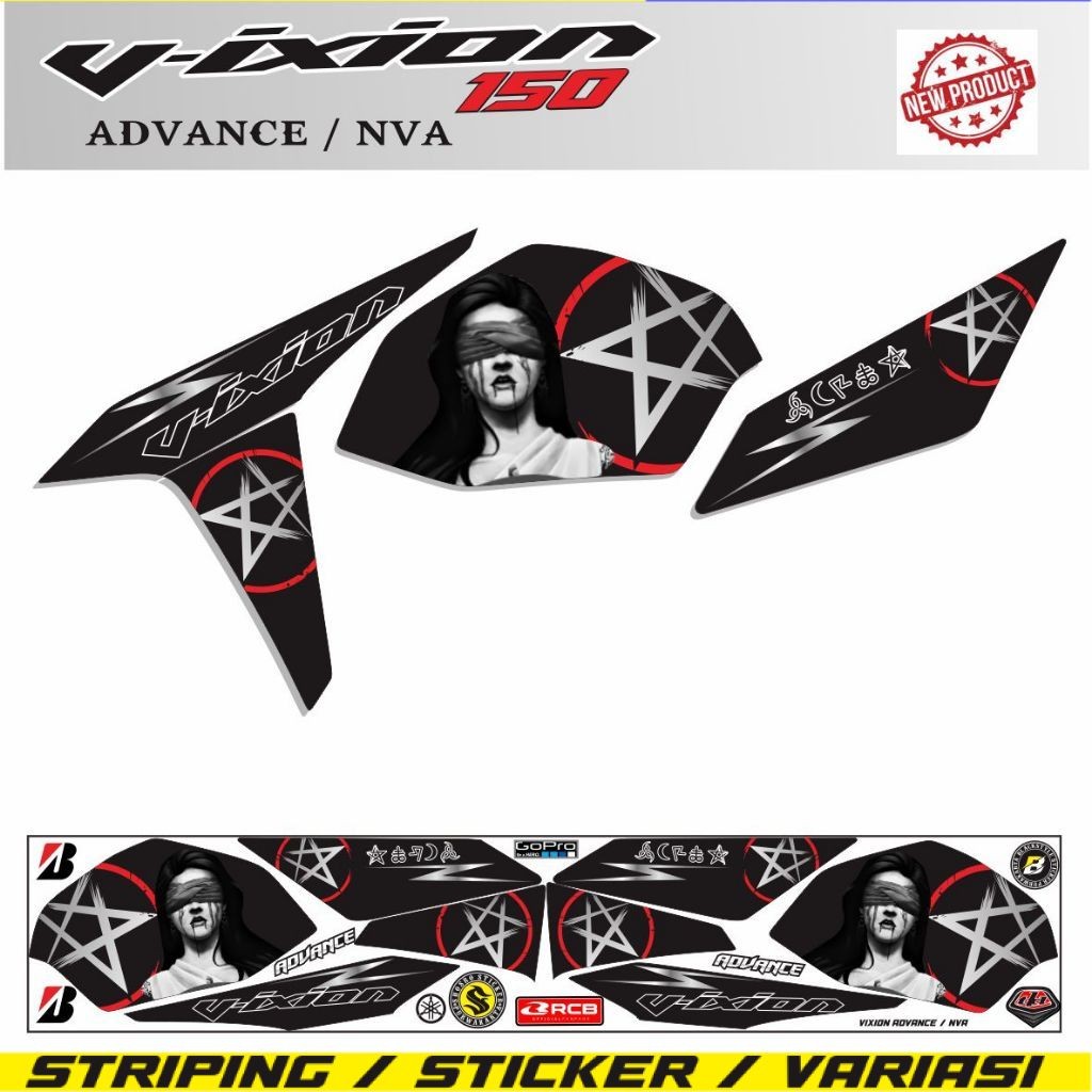 STIKER MOTOR VIXION 150 NVA / STRIPING KEREN VIXION ADVANCE STIKER MOTOR