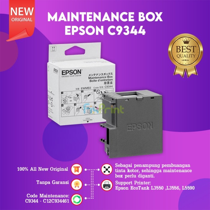 Maintenance Epson C9344 Printer L3550 L3556 L5590 Kotak Pemeliharaan