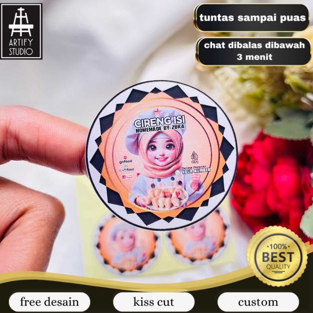 

Artify 9-15 Cetak Sticker Chromo Cireng Label Kemasan Cemilan Makanan Cilok Cibay Free Custom