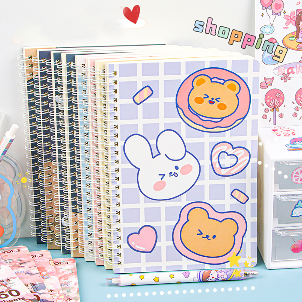 

1Pcs 60Sheets Creative Cartoon Coil Book Notepads Thicked Simple Loose-leaf Planner Notebook School Student Stationery Supplies