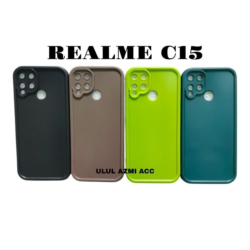 Case Hp Matte Rose Realme C15 Softcase Pelindung Kamera