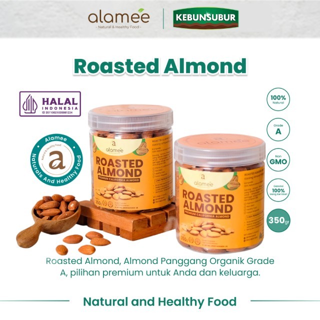 

ALAMEE Kacang Almond Panggang Natural Roasted Almon Grade A Organik 350 Gram kebunsubur Kebunsubur kebunsubur kebunsubur