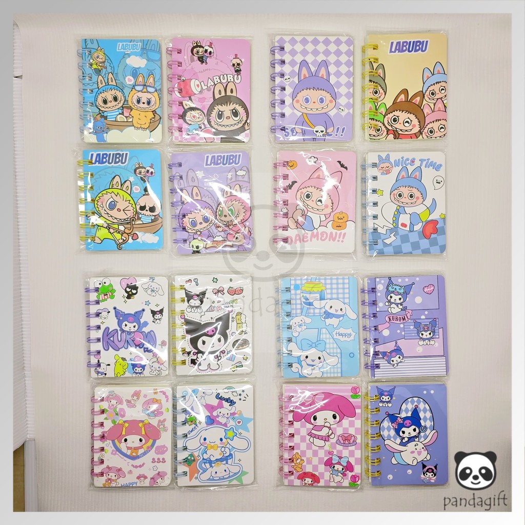 

Note book Ring Memo A7 Spiral notebook Mini Buku Tulis Labubu Sanrio Individual Packing - GG0504