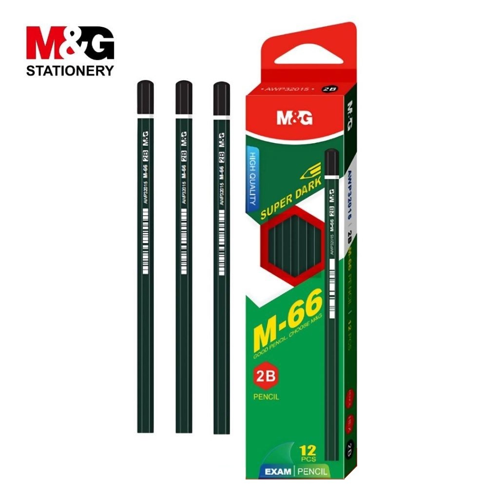 

PENSIL 2B M&G / M&G PENSIL KAYU M-66 2B / PENSIL UJIAN / ALAT TULIS SEKOLAH - HARGA SATUAN