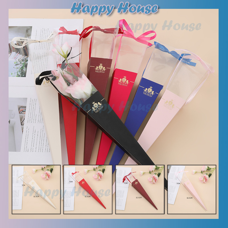 

Single Rose Box Bbuket Bunga Plastik Bunga Satuan Box Premium Wisuda Ultah Hari Ibu Anniversary