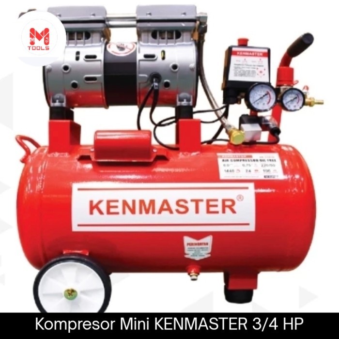 Kompresor Mini KENMASTER 3/4 HP KM-550 9 liter - KENMASTER Mesin Kompresor Portabel - Mesin Kompreso
