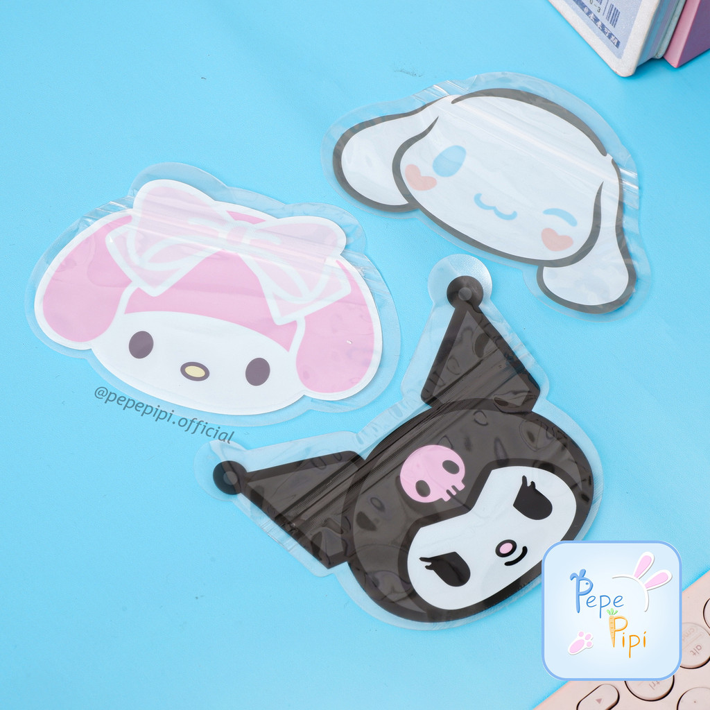 

Map Pouch Ziplock Kepala Sanrio Bening MN-1273 Kemasan Hadiah Bingkisan Unik Goodie Bag Goody