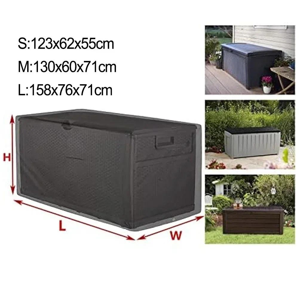 

210D Waterproof Garden Storage Box Cover Outdoor Deck Box Cover Furniture Protective Cover Outdoor Storage Bag Container Cover