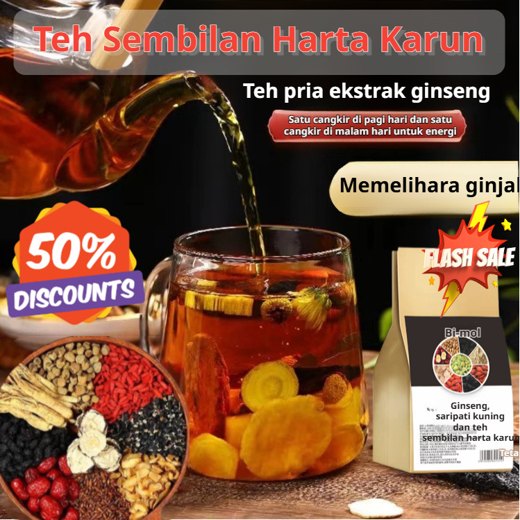 

⚡【Teh Ginseng Jiubao】/Teh Nutrisi Ginjal Huangjing/Minuman Kesehatan Qi dan Darah/Kombinasi Teh Herbal/Teh Celup Rempah/Teh Jiubao Huangjing/Teh Premium Sehat/Minuman Tradisional/Teh Ginseng Wolfberry/Teh Bergizi