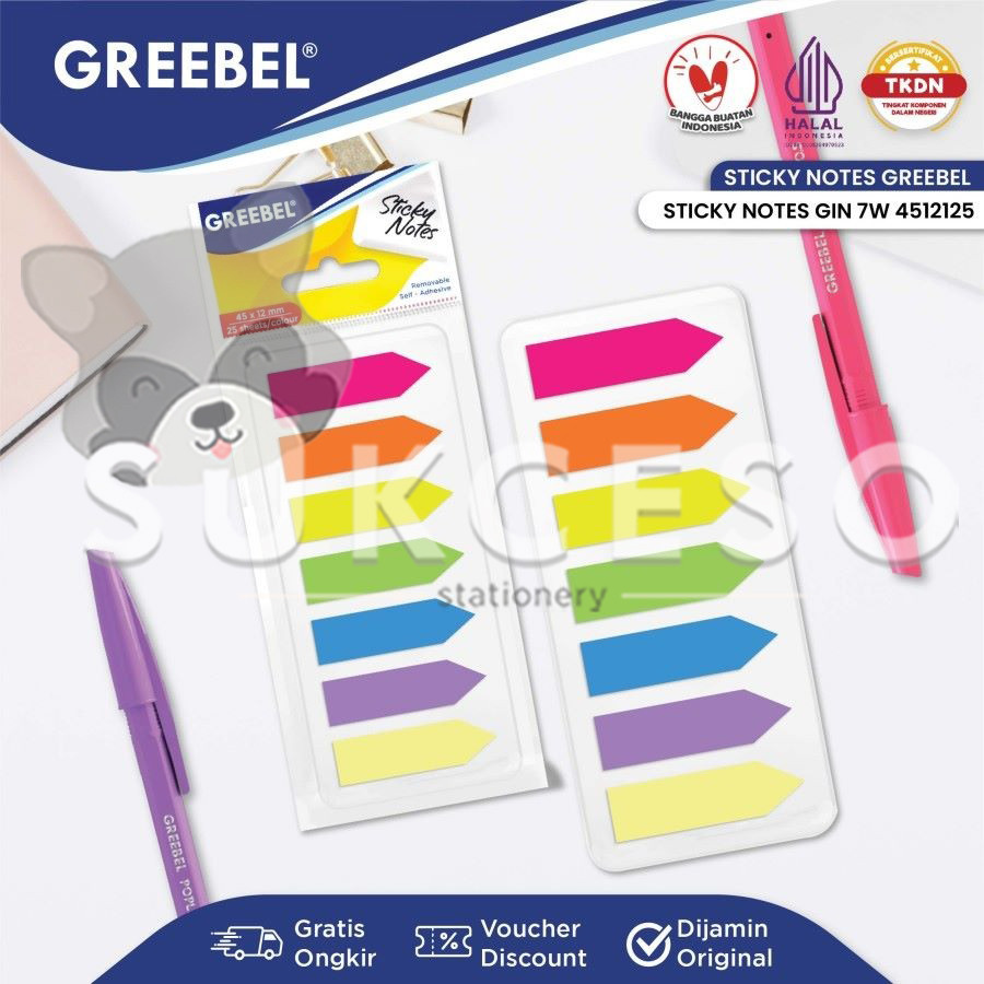 

GREEBEL Index Memo Sticky Notes GIN 7W 1245125 Arrow Color 175 Lembar Murah