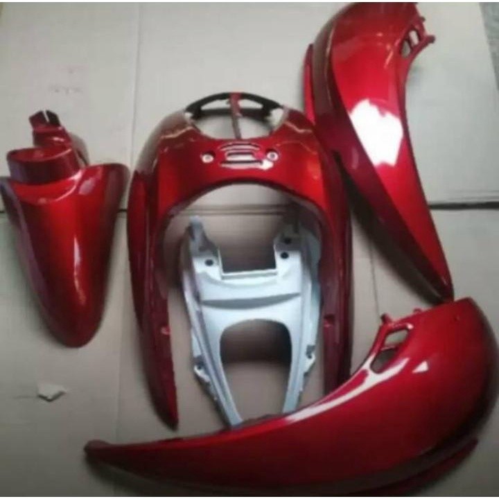 full body cover halus scoopy karbu 2010-2011-2012 combo cover body scoopy karbu merah