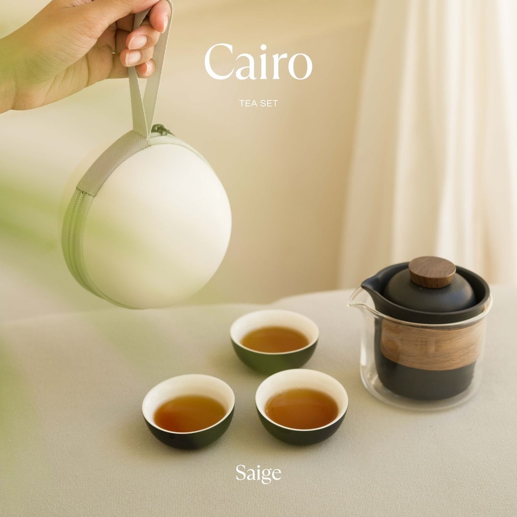 

[SAIGE] CAIRO Tea Pot Tea Set Hampers Minimalis Cangkir Gelas Teh Kado