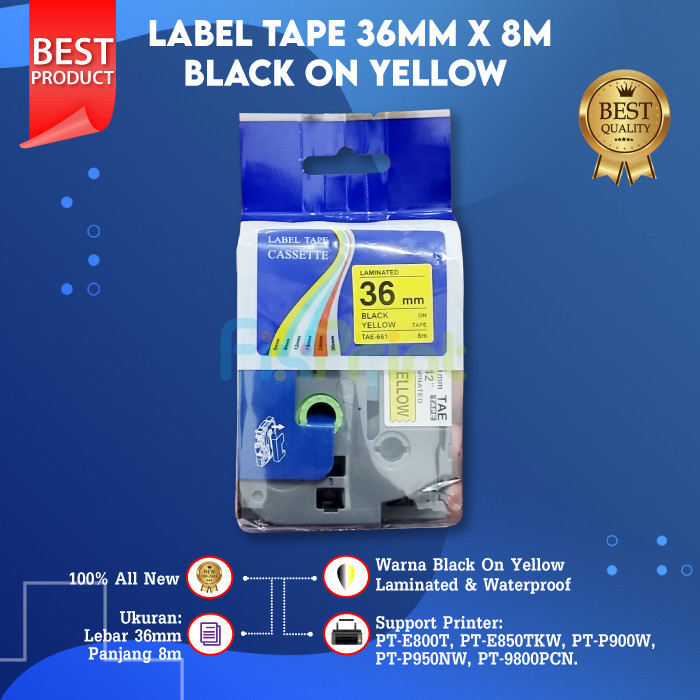 

Label Tape Laminated TZE-661 36mm Compatible