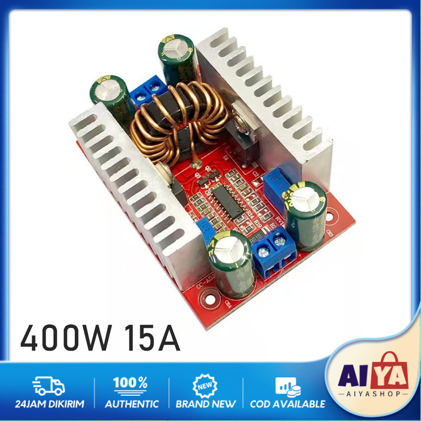 Modul DC To DC Step Up 15A 400W 12v24v To 36v48V Boost Converter Konverter Power Supply