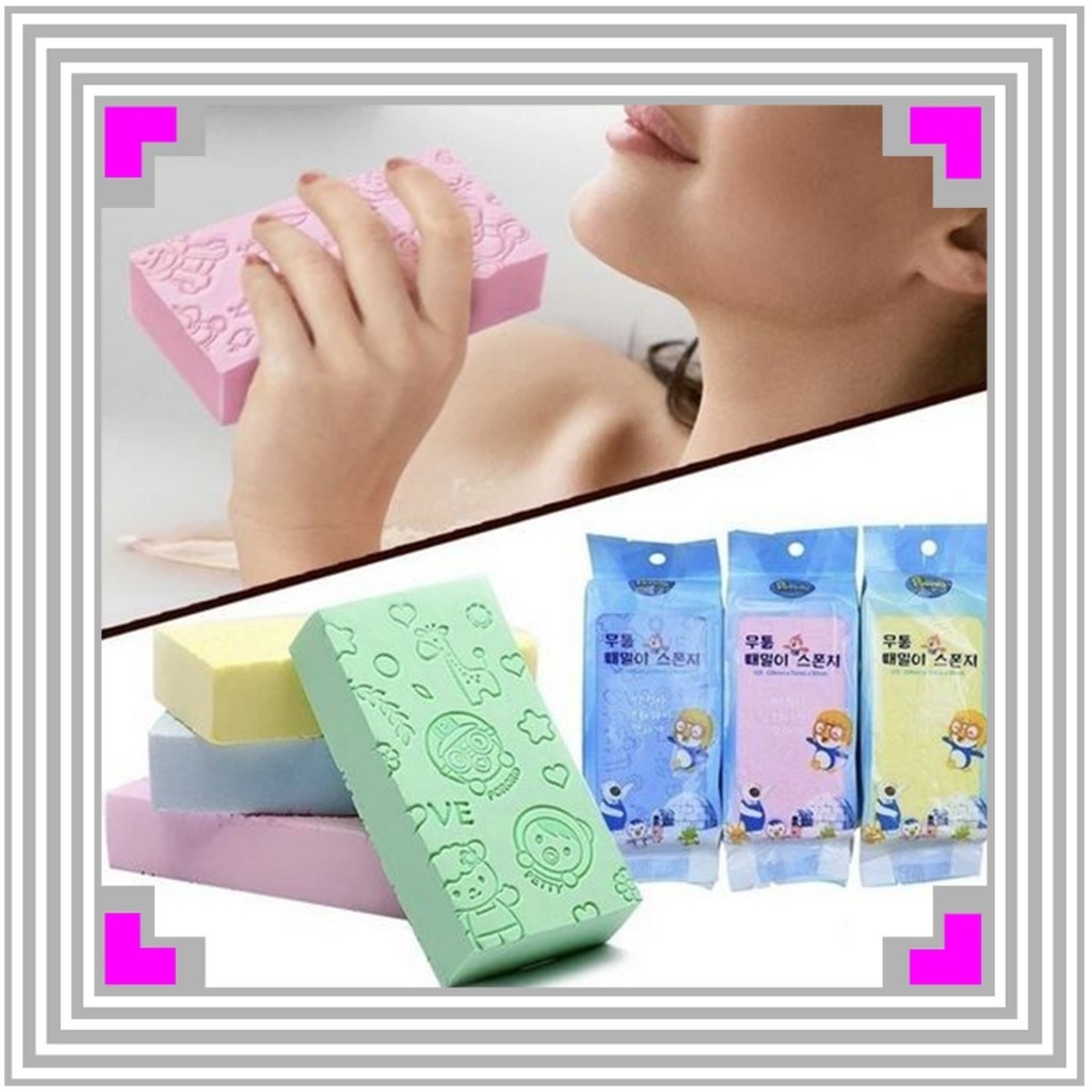 Sponge Daki Spons Pengangkat Daki Spon Mandi Pororo Spons Ajaib Perontok Daki