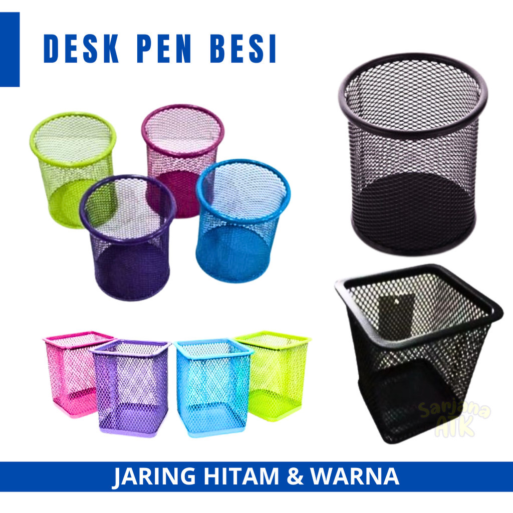 

Kotak Keranjang Bulpen Jaring / Basket Tempat Pena Bulat Pen Ballpoint Murah / Tempat Pensil