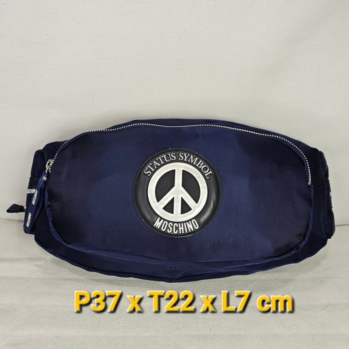 Moschino maruem Japan original waist sling crossbody bag blue unisex