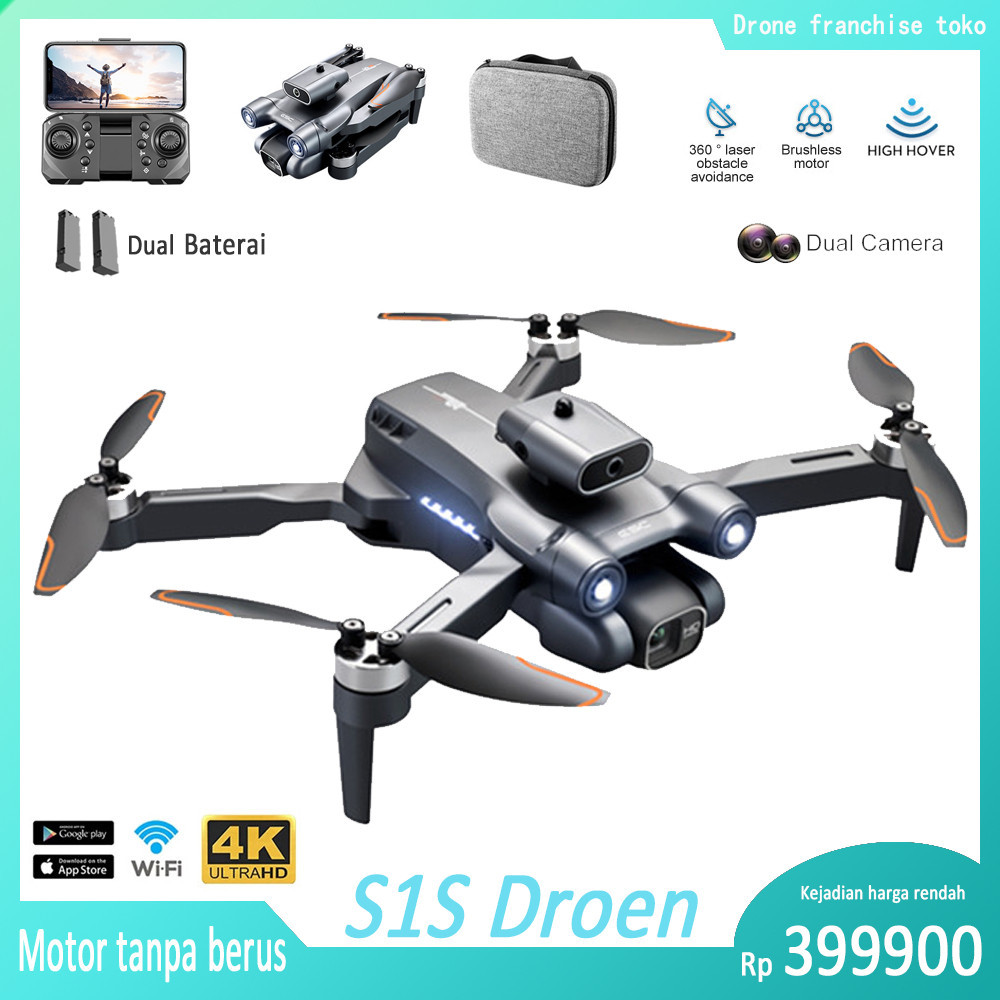 【Drone S1S yang paling seimbang】Motor tanpa berus/posisi aliran optik/baterai dua/kamera dua/360 ° putar/hadiah/motor tanpa berus paling murah