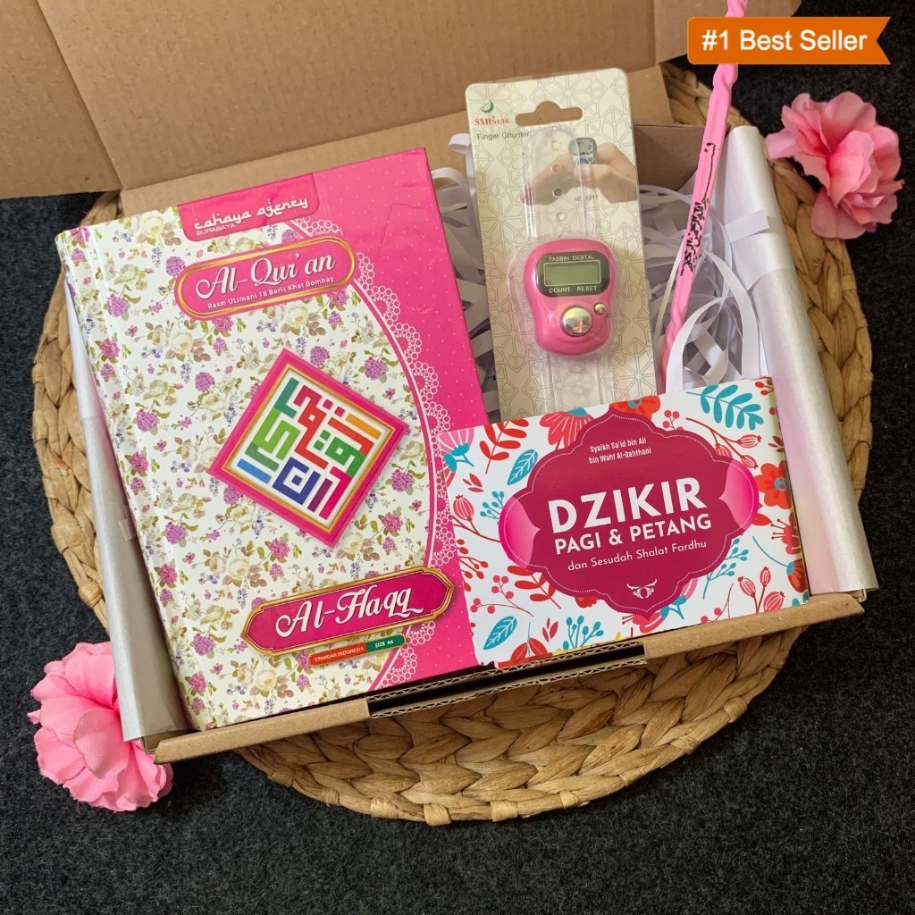 Hampers / Gift Box / Hadiah / Kado Al Quran A6 dan Tasbih Digital Muslim/ Muslimah Murah Ulang Tahun