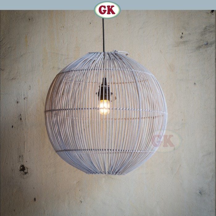 D40 lampu hias gantung rotan putih lampu dekorasi kafe 1120