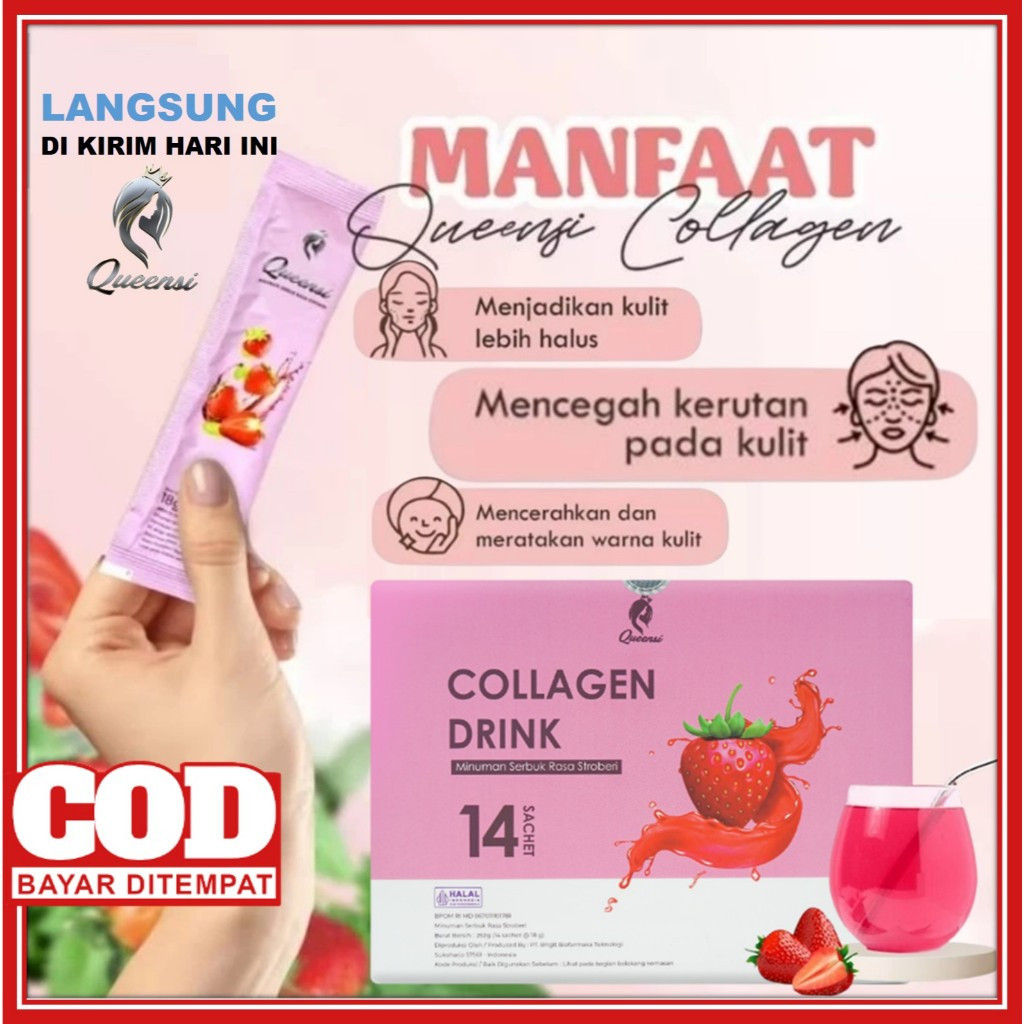 COD GRATIS ONGKIR QUEENSl COLLAGEN DRINK ORI 100% BPOM | QUEENSl MINUMAN COLAGEN | MINUMAN KOLAGEN P
