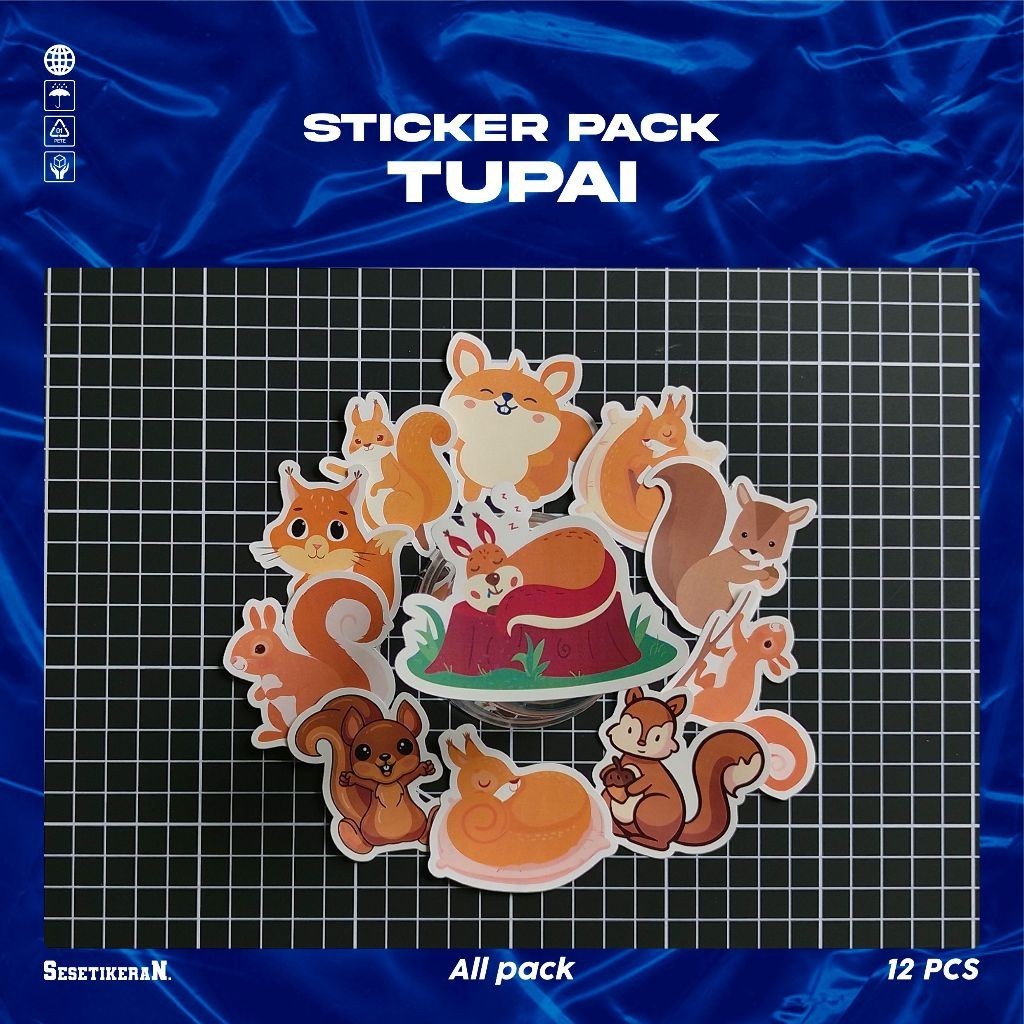 

COD✨ Sesetikeran Stiker Pack Tupai Lucu Untuk Koper Laptop Skateboard