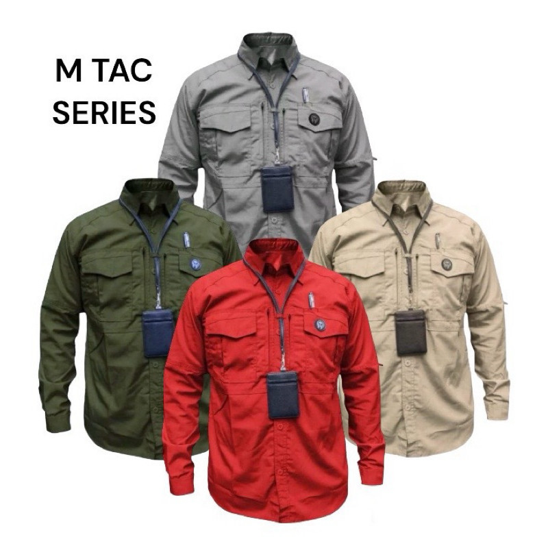 KEMEJA TACTICAL M-TAC LENGAN PANJANG BAHAN AMERICAN DRILL TEBAL LEMBUT / KEMEJA SERAGAM PDL KANTOR L