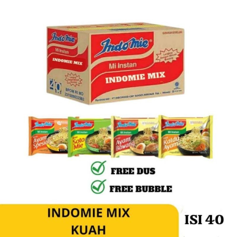 

Indomie kuah semua rasa 1 karton dus bisa campur mix