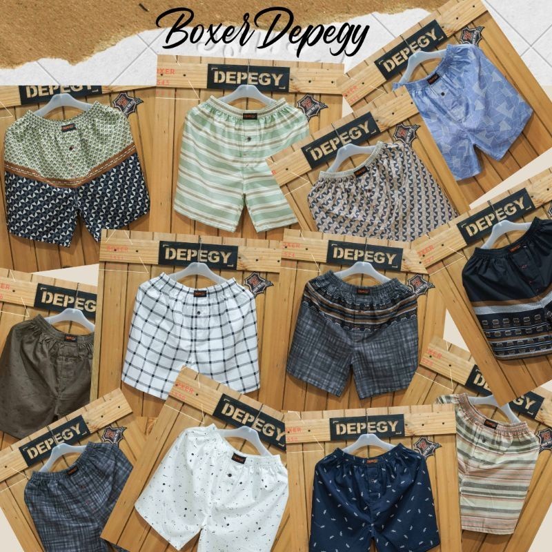 Celana Boxer Pria Dewasa Bokser Kolor Pendek Katun Premium Motif Kancing Cowok Unisex Distro Depegy