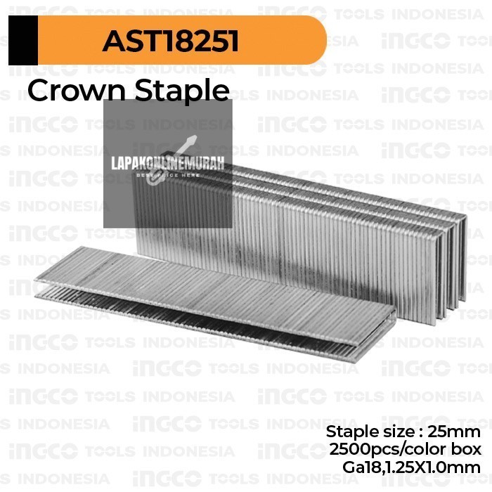 

Crown Staples (U 25 mm) INGCO AST18251 - Refill Isi Steples Tembak U25