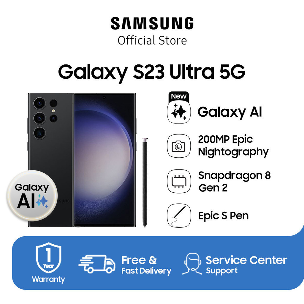 Samsung Galaxy S23 Ultra 5G 12GB/256GB - Phantom Black, Handphone AI