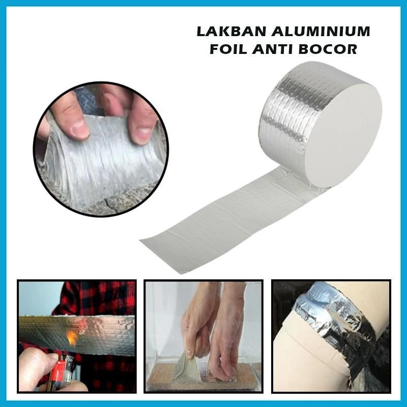 

Lakban Anti Air Anti Bocor / Aluminum Foil Tape Butyl Super Waterproof Silicone / Lem Perekat Tahan Panas Mengatasi Darurat Bocor Atap Dinding Tembok Rembes Tambal Lubang Solasi Perekat Kuat