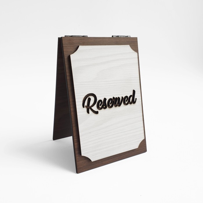 

Promo Terbatas- Signage Cafe Kecil - RESERVED MINI (MEJA) - Standing Sign Meja Resto