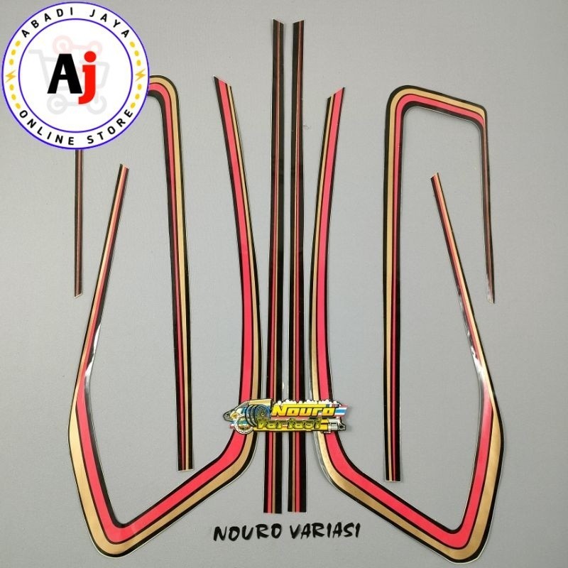 Striping Stiker Declas lis Motor honda gl max 1983 1984 1985 hitam gold platina  list body standar b