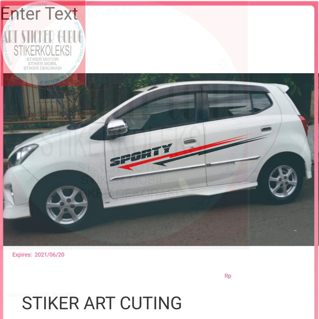 STIKER CUTTING MOBIL STRIPING LIS VARIASI STIKER MOBIL Cutting Stiker Mobil Agya Variasi Aksesoris B